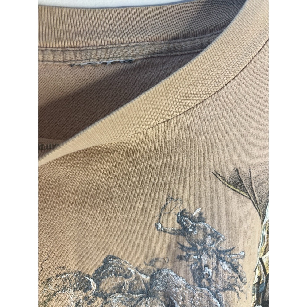 Vtg Women 90's Oklahoma USA Native American Shirt Oversized L Fringe Western - Picture 8 of 10
